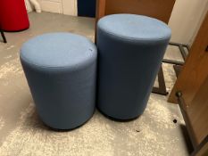 Blue Fabric Pouffes x5