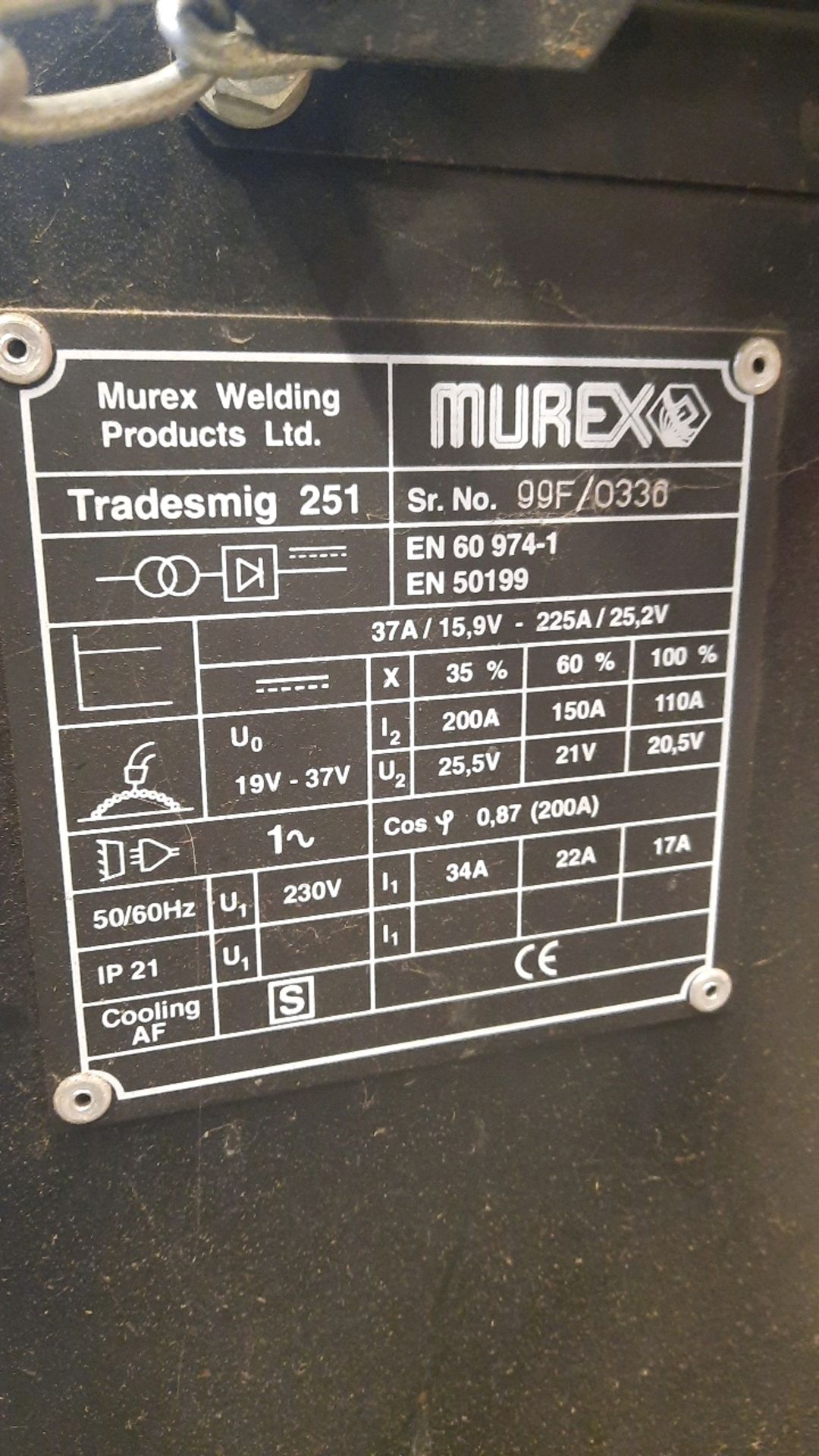 Murex Tradesmig 251 Welding Machine - Image 2 of 5