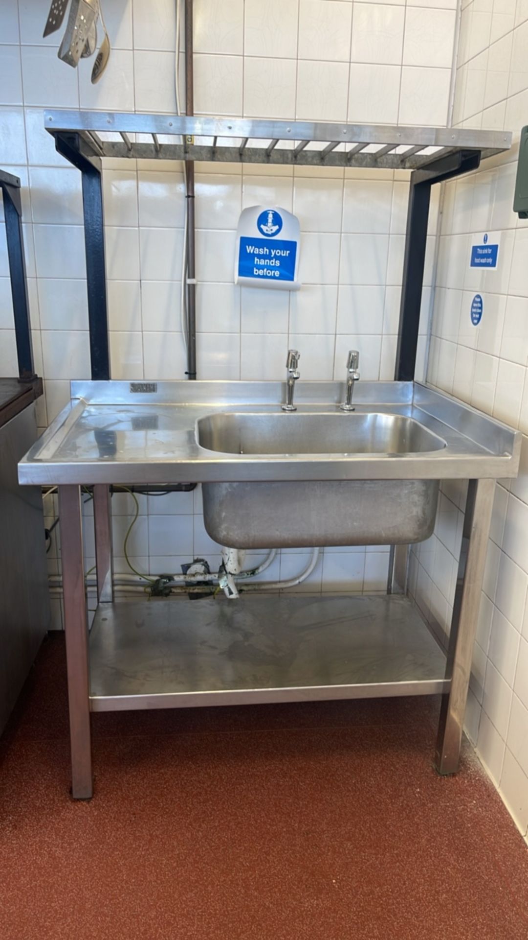 Benham Single Sink Stinless Steel Washdown Area