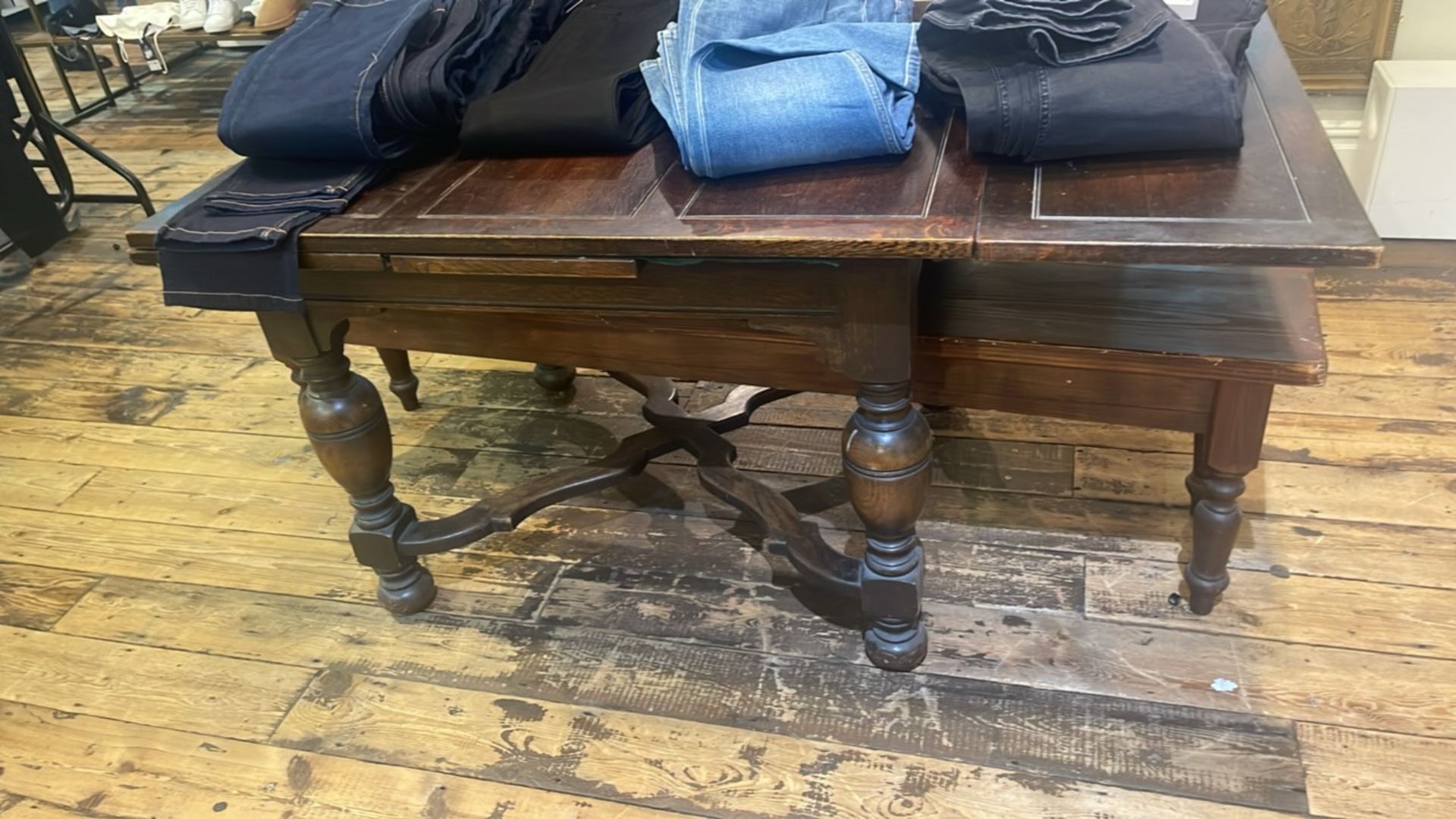 Dark Wood Table & Bench
