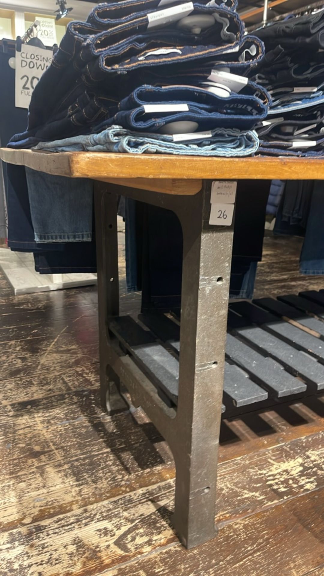 Wooden Display Table With Steel Legs - Image 2 of 5