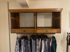 Wooden Wall Display Unit With Hanging Rail
