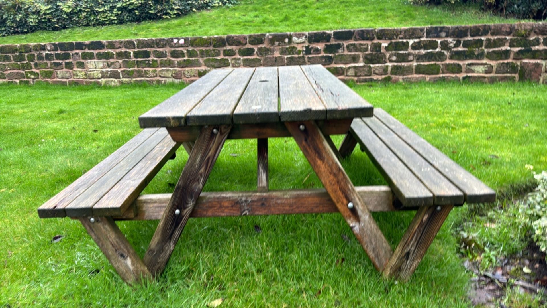 Wood Picnic Bench - Image 4 of 5