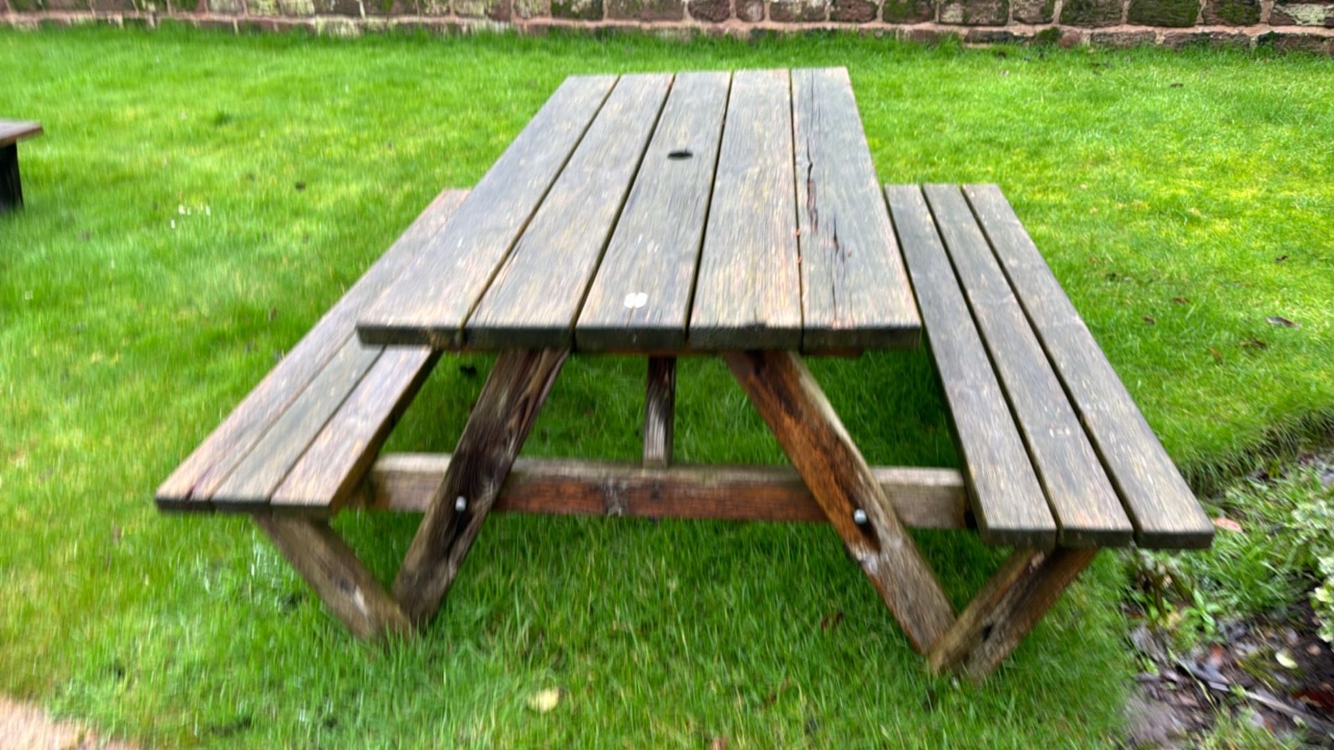 Wood Picnic Bench - Image 3 of 5