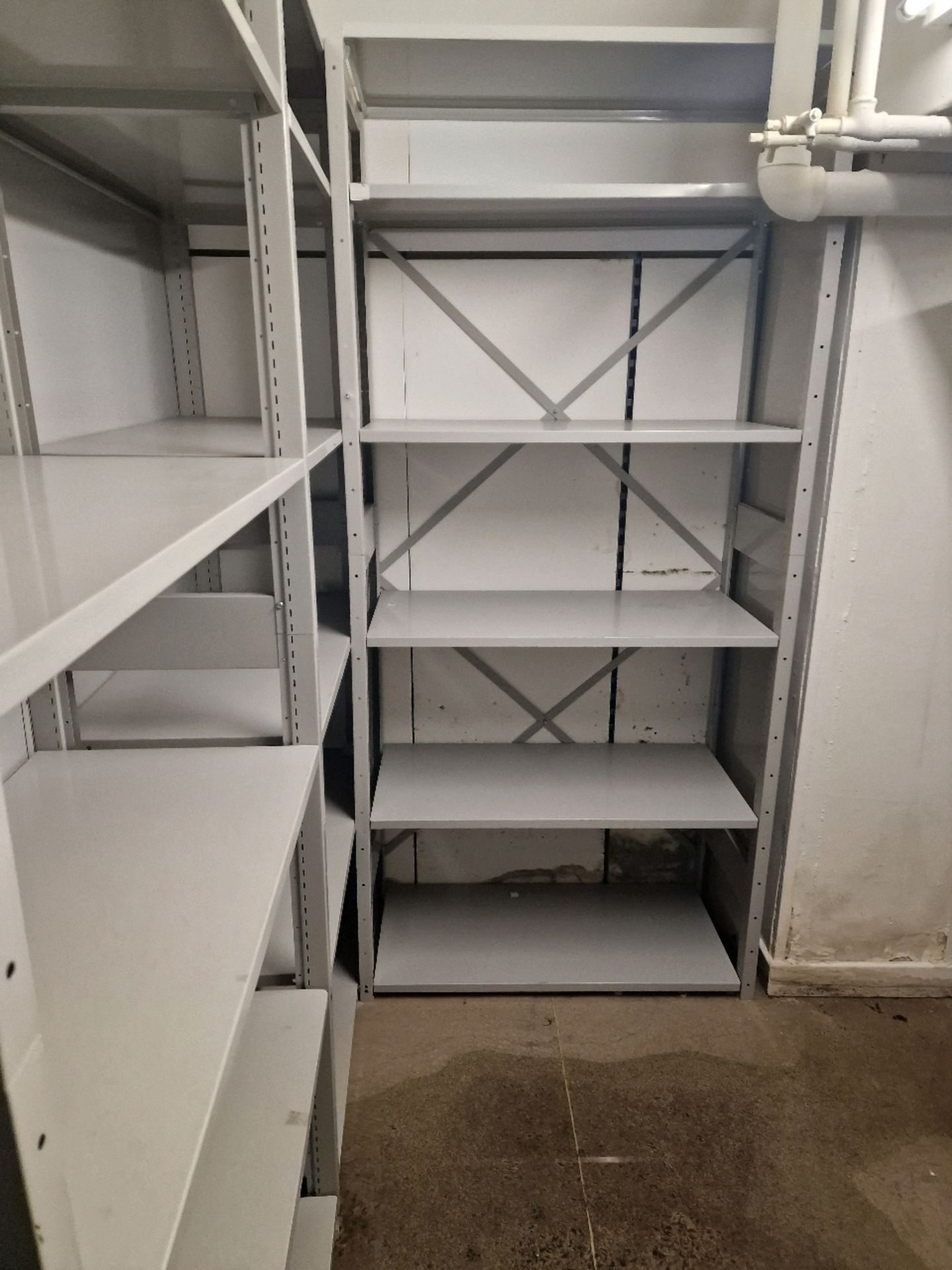 Store Room of Metal Shelving