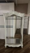 White Wood Mirrored Display Cabinet