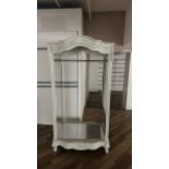 White Wood Mirrored Display Cabinet