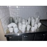 Quantity of Cafeteria Teapots, Plates and Cups