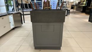 Grey Wood and Marble Sink Unit
