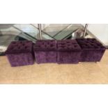 Purple Fabric Pouffee x4