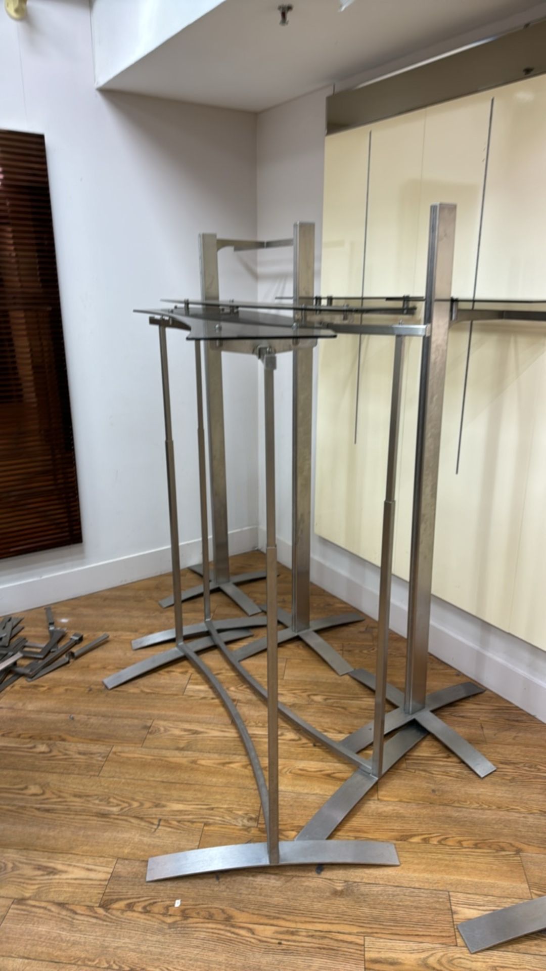 Curved Metal Retail Rails with Glass Tops x5 - Image 4 of 5