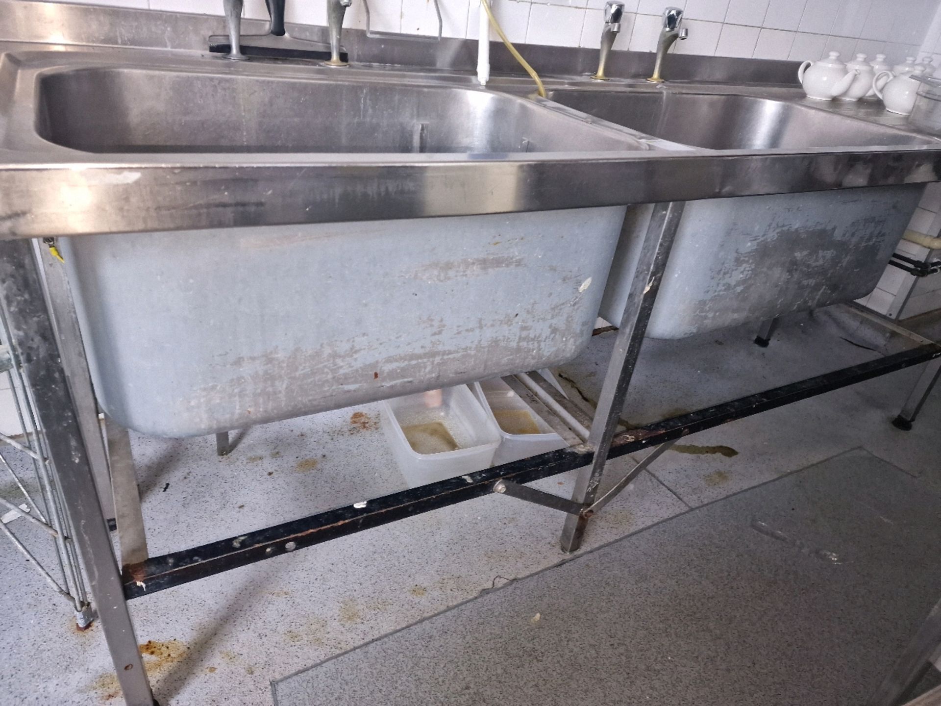 Double Stainless Steel Sink Table - Image 2 of 3