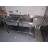 Double Stainless Steel Sink Table