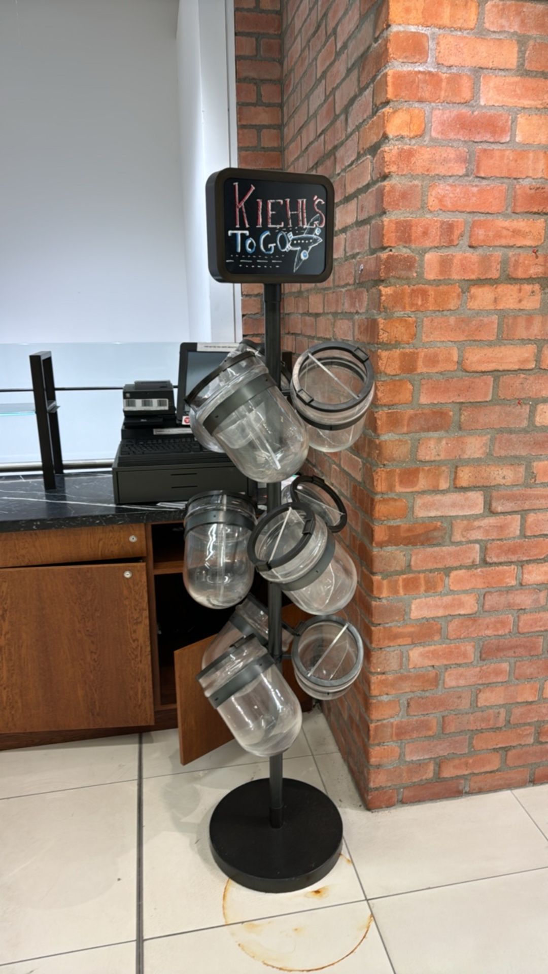 Retail Display Stand with Storage Pots