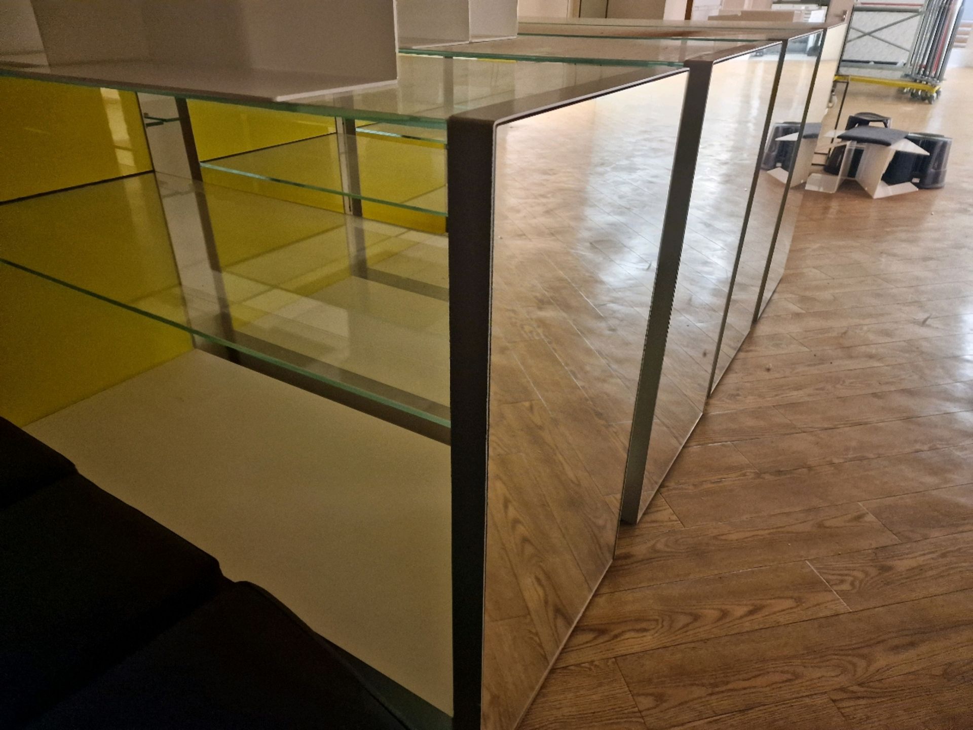 Mirrored Glass Display Stands x2