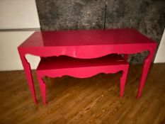 Pink Gloss Tables x2