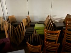 Wood and Faux Leather Cafeteria Chairs x50