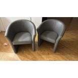 Grey Faux Leather Chairs x2