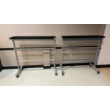 Metal Hanging Rails With Tray Top x2