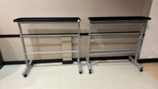 Metal Hanging Rails With Tray Top x2