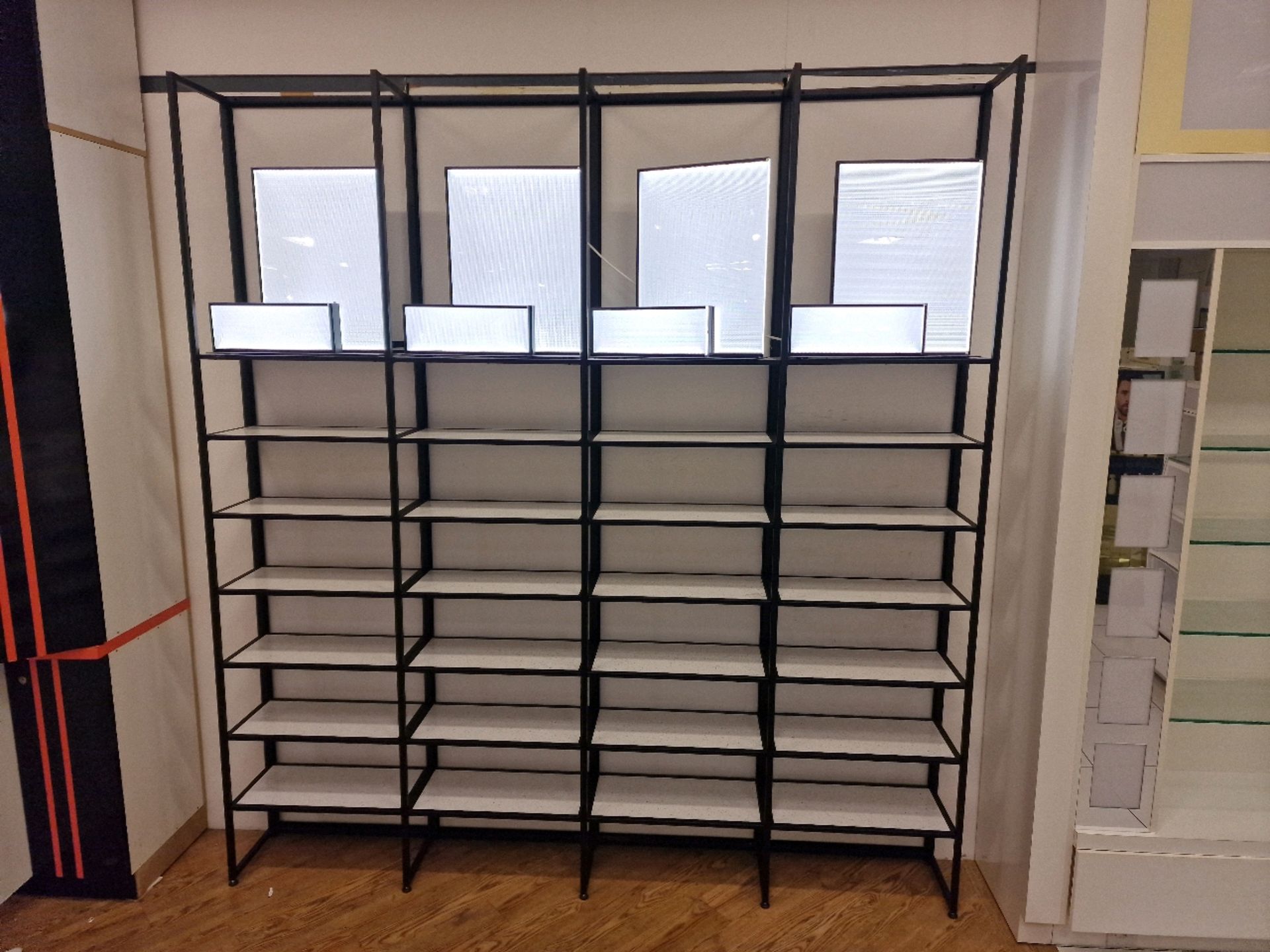 Metal Shelves With Light Features