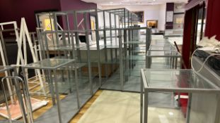 Quantity Of Metal & Glass Display Shelves