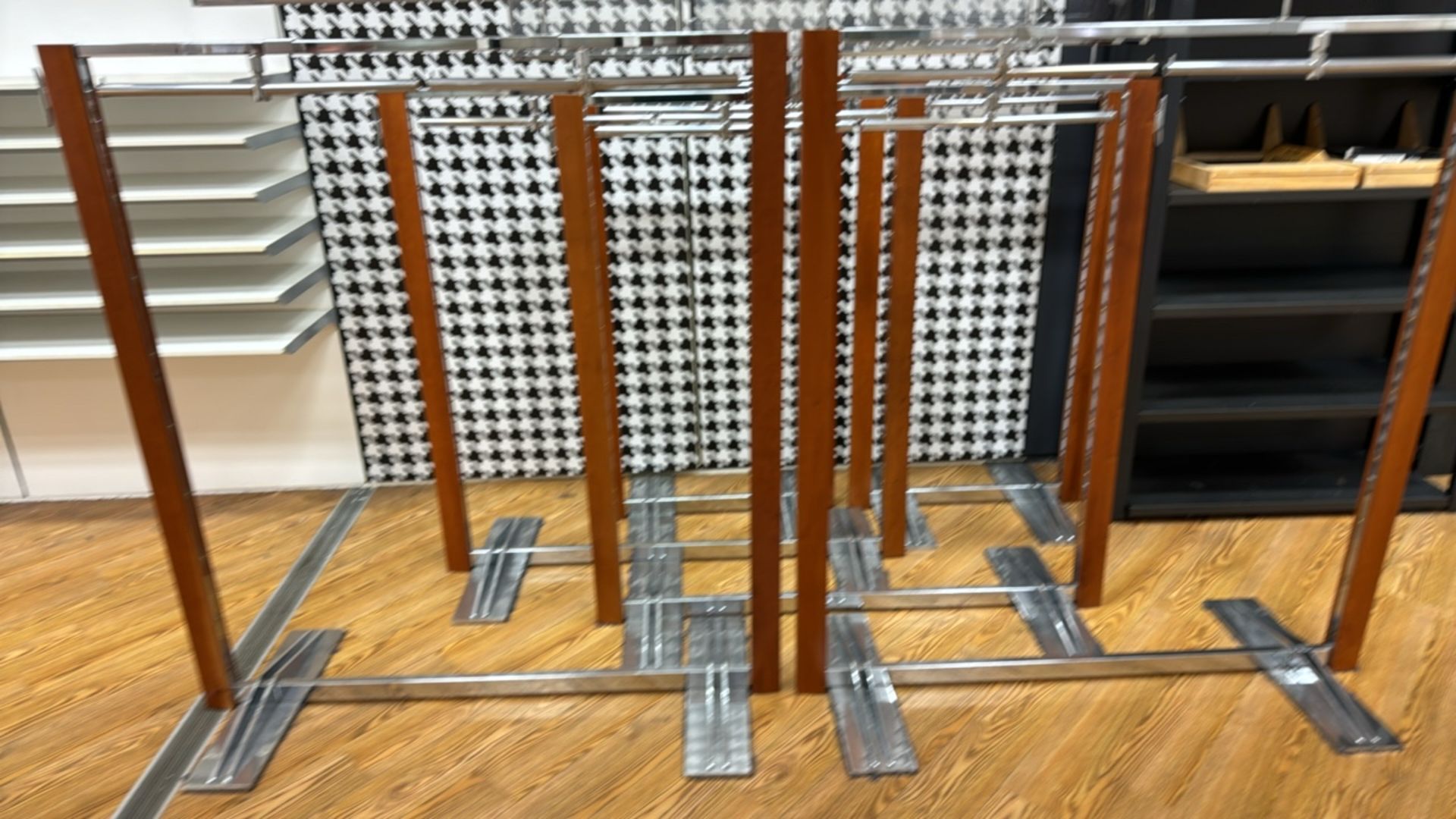 Wood & Metal Hanging Rails x6 - Image 2 of 5