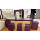 Purple Wood Benches & Box Display Units