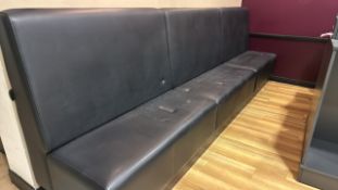 Black Faux Leather Bench Seating