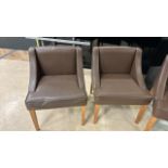 Brown Faux Leather Chairs x3