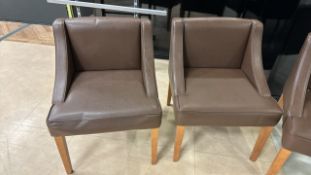 Brown Faux Leather Chairs x3