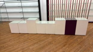 Wooden Display Boxes With Glass Tops x8