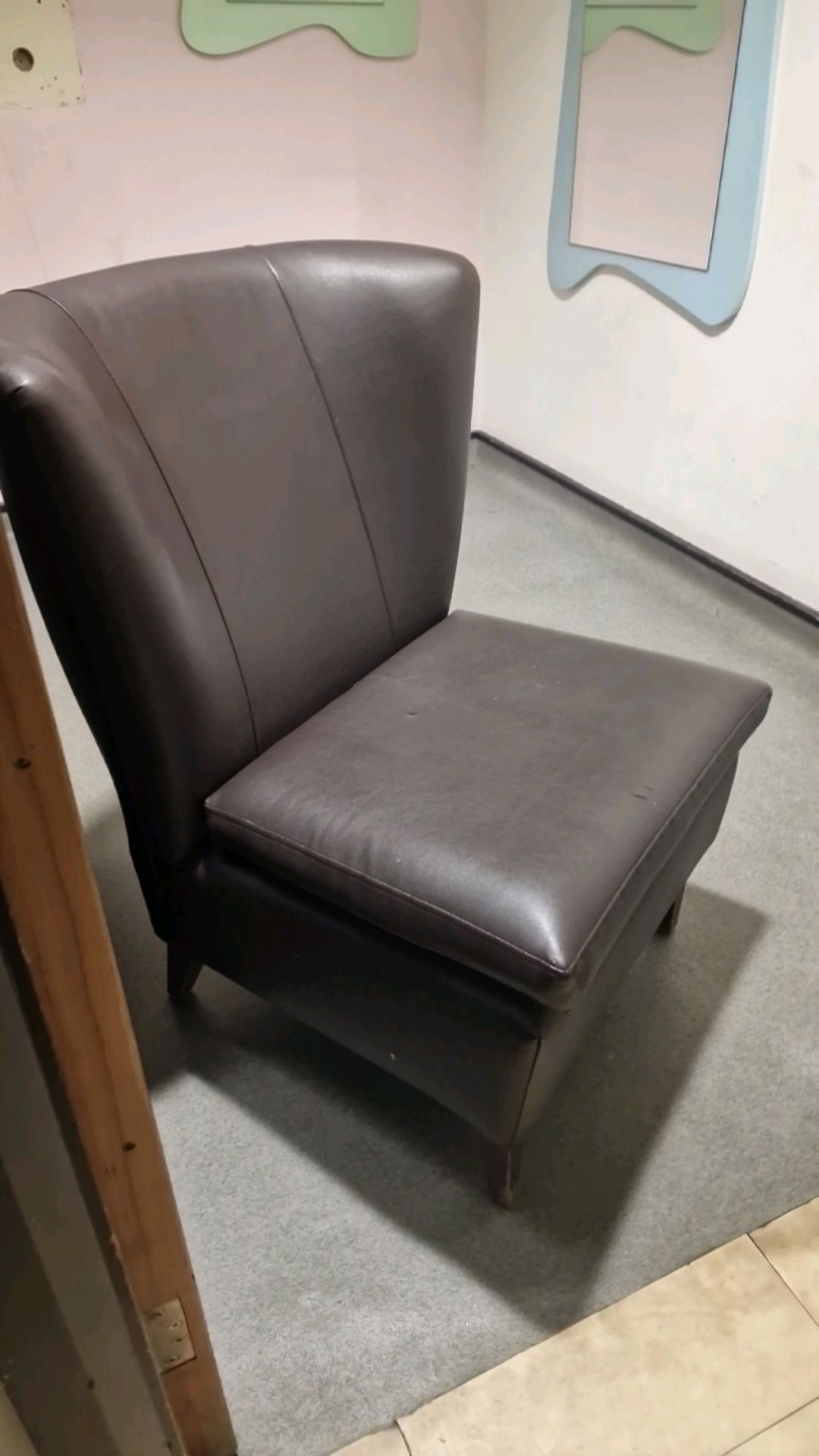 Brown Leather Chair - Image 4 of 4