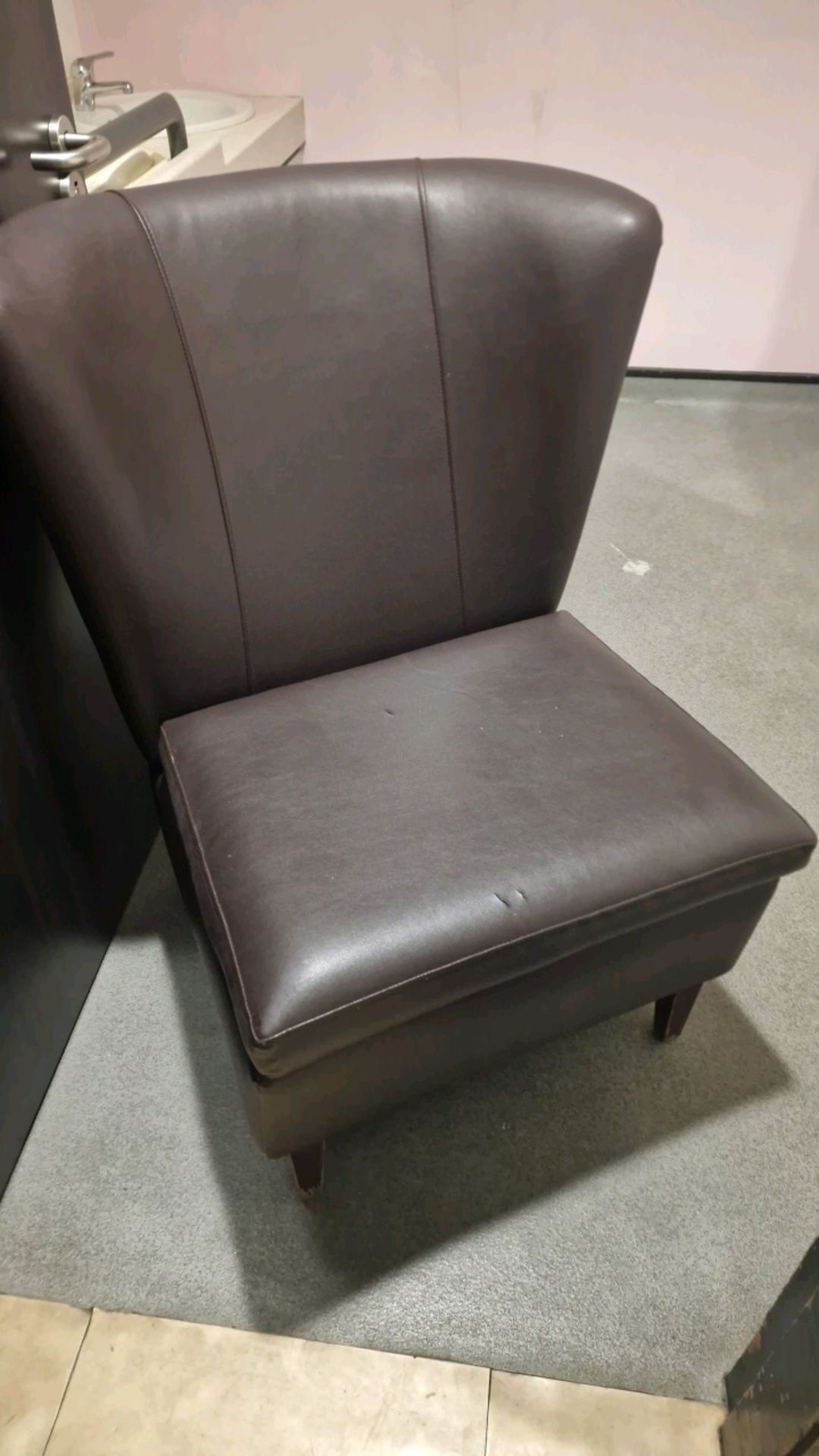 Brown Leather Chair - Image 2 of 4