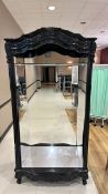 Black Wood Mirrored Display Cabinet