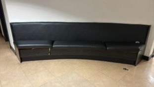 Curved Black Faux Leather Bench Seating
