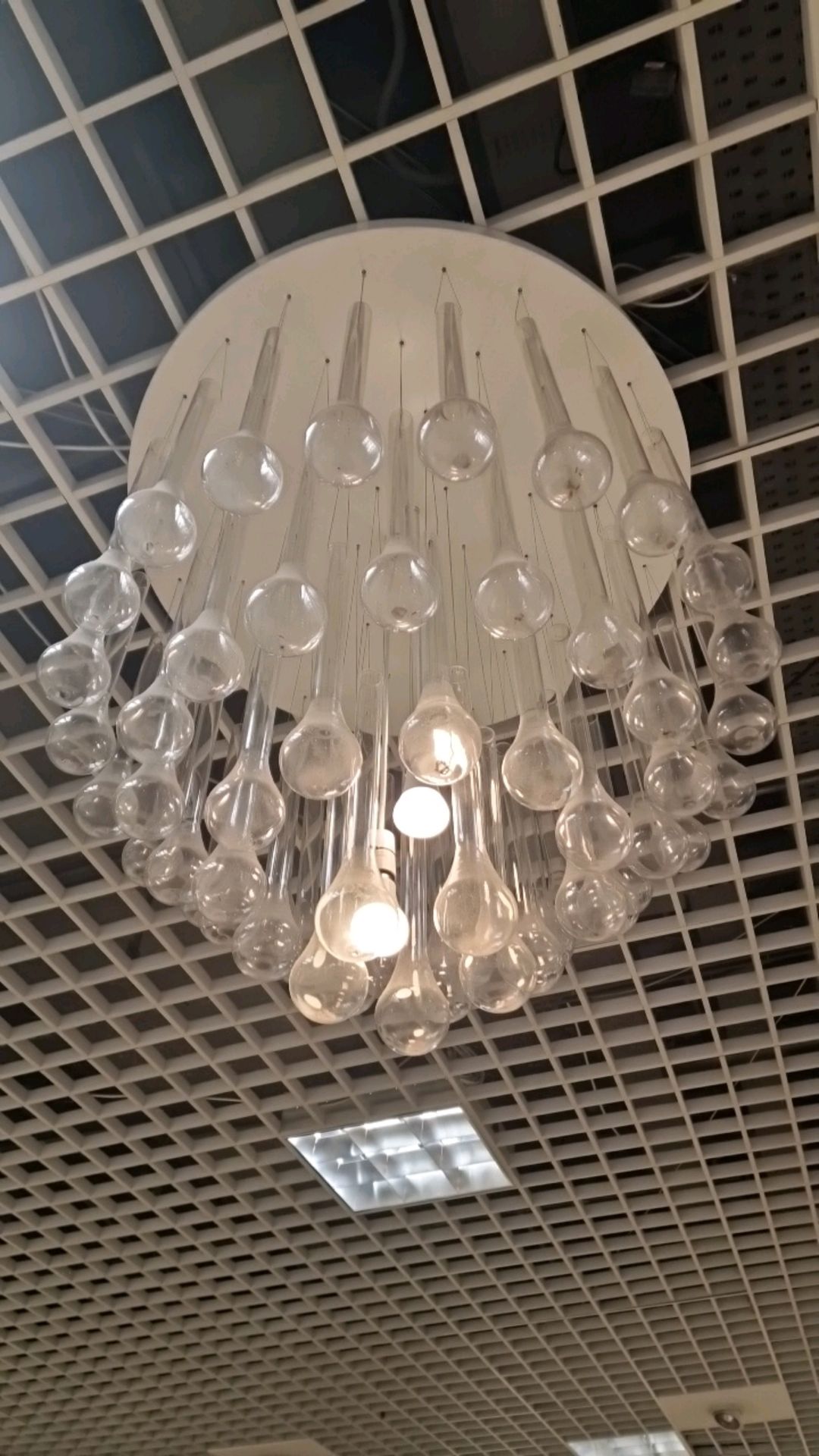 Glass Droplet Chandelier - Image 2 of 4