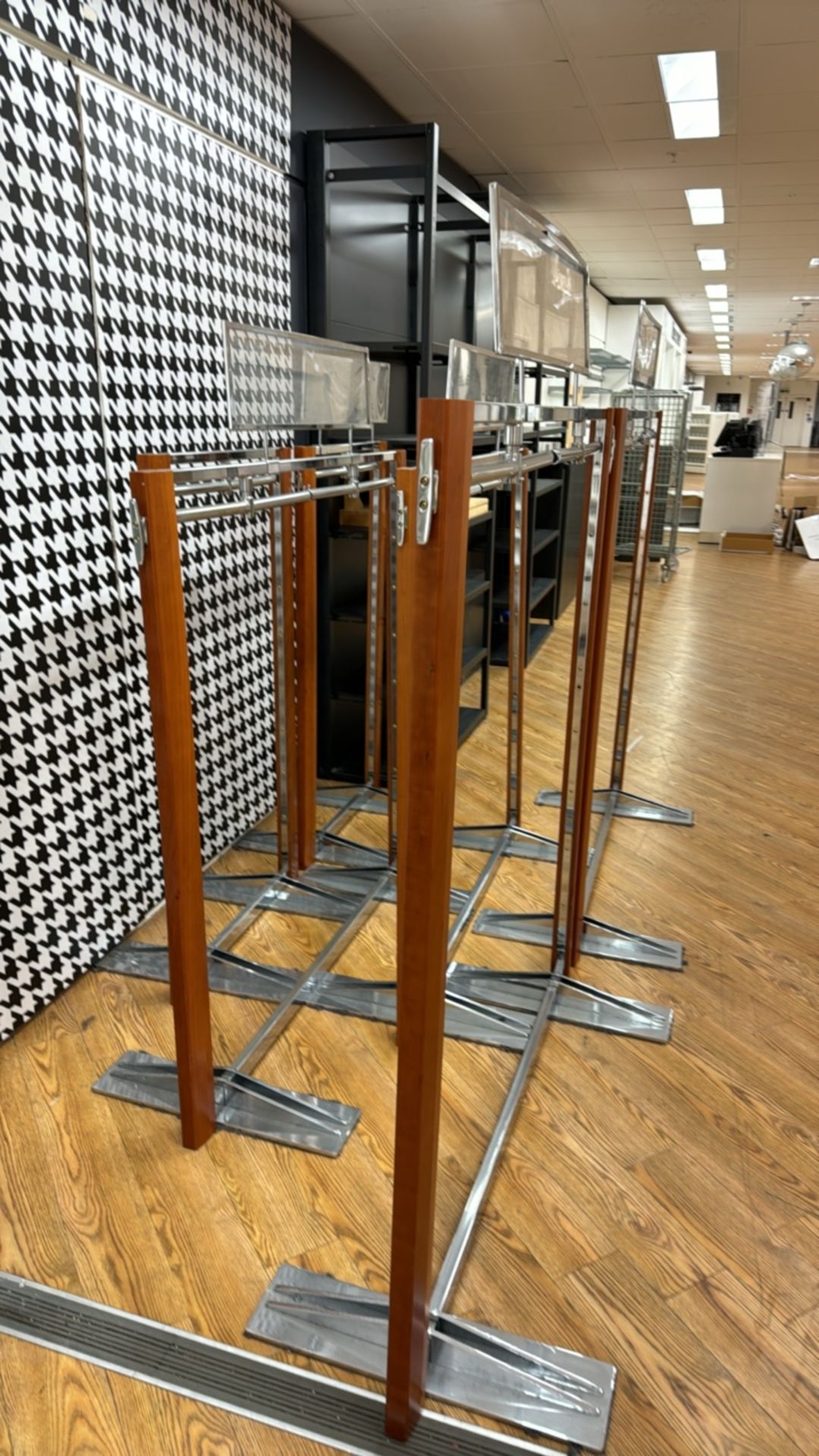 Wood & Metal Hanging Rails x6 - Image 5 of 5