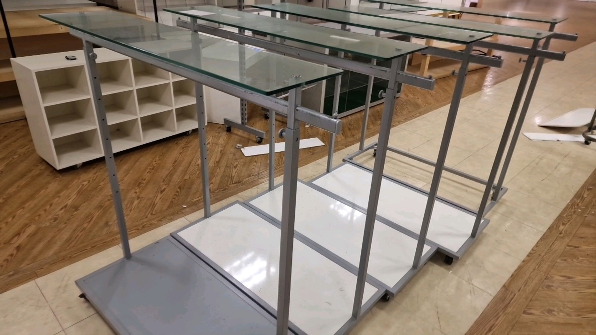 Glass Top Metal Clothes Rail x5 - Image 2 of 2