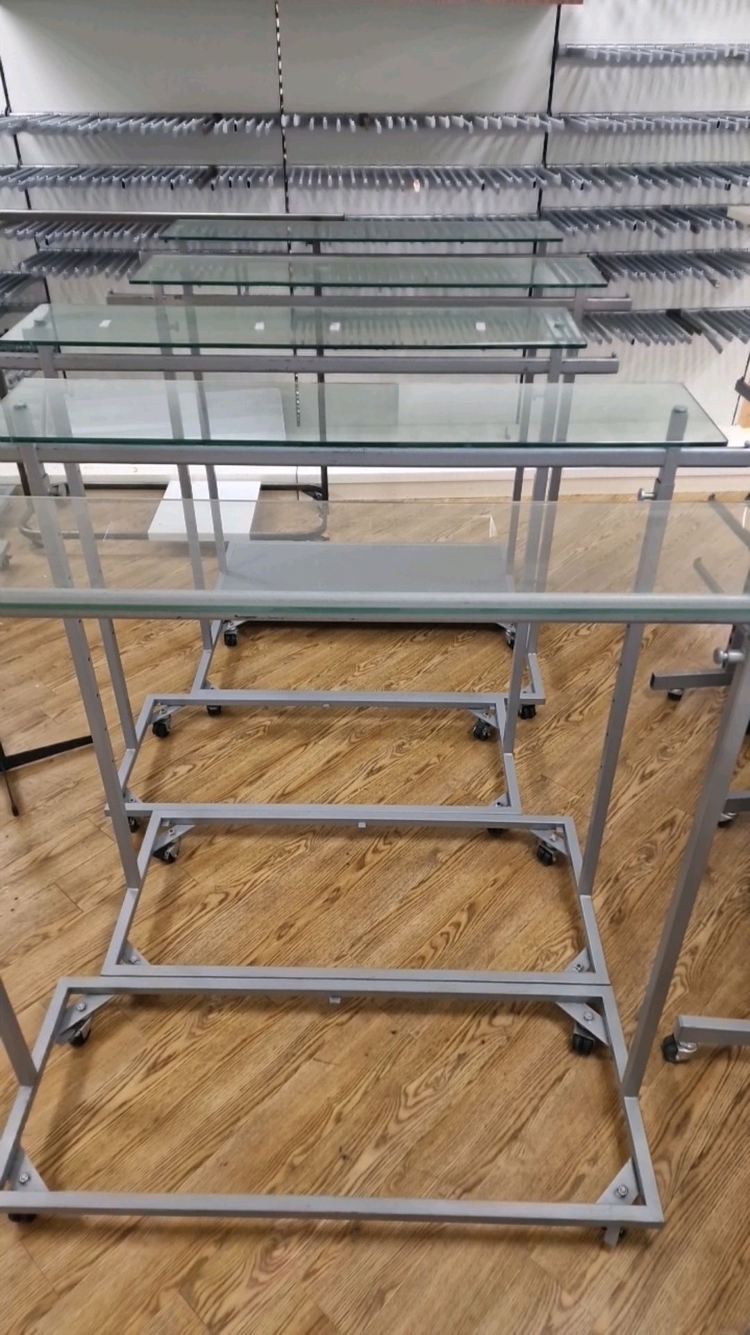 Glass Top Metal Clothes Rail x5 - Image 2 of 2