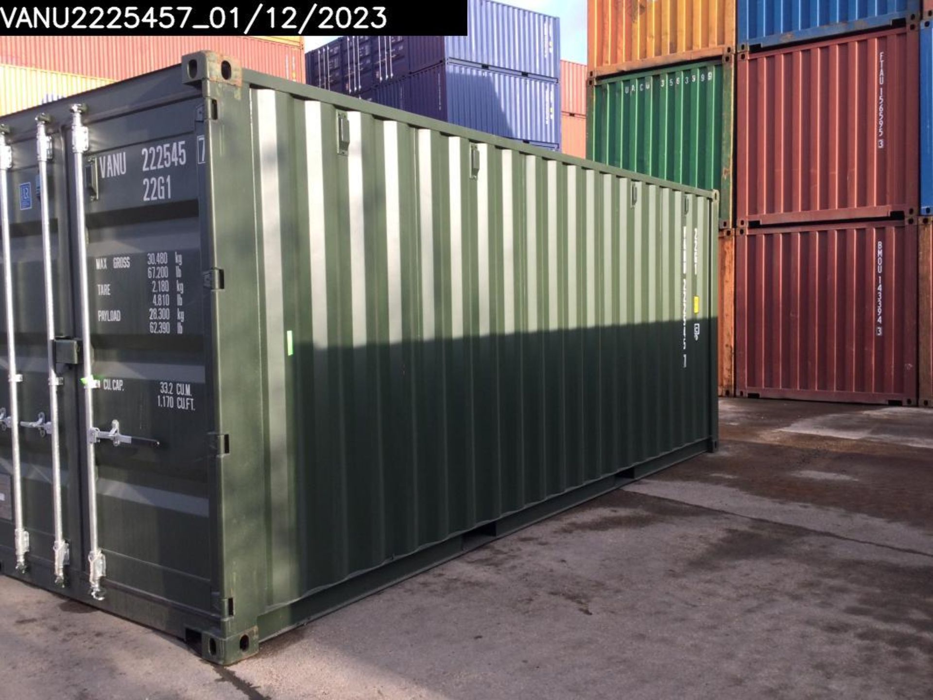 One Trip 20ft Shipping Container - Unit Number – VANU2225457 - Image 2 of 10