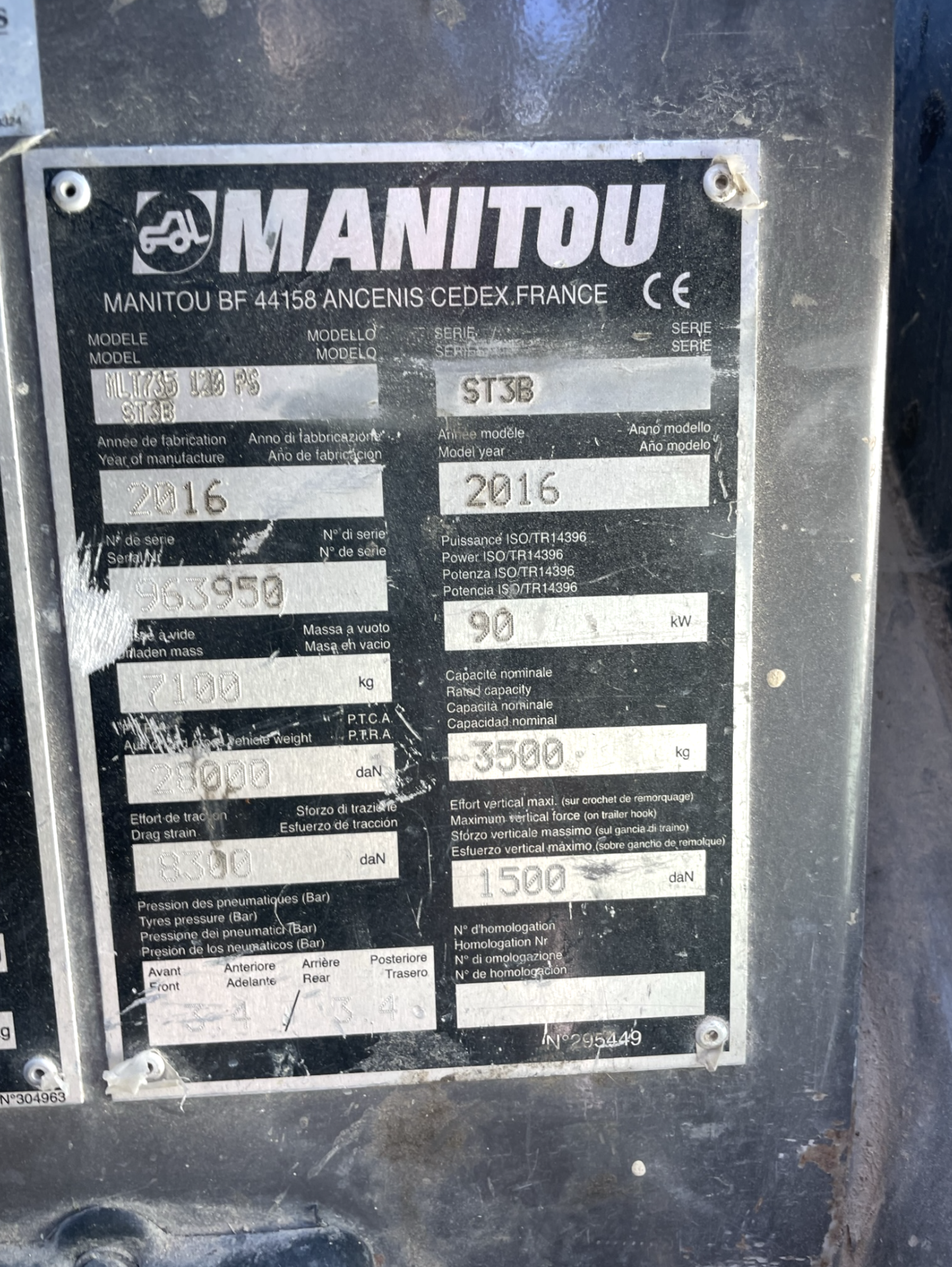 2016, MANITOU MLT735 120PS Telehandler - Image 9 of 9
