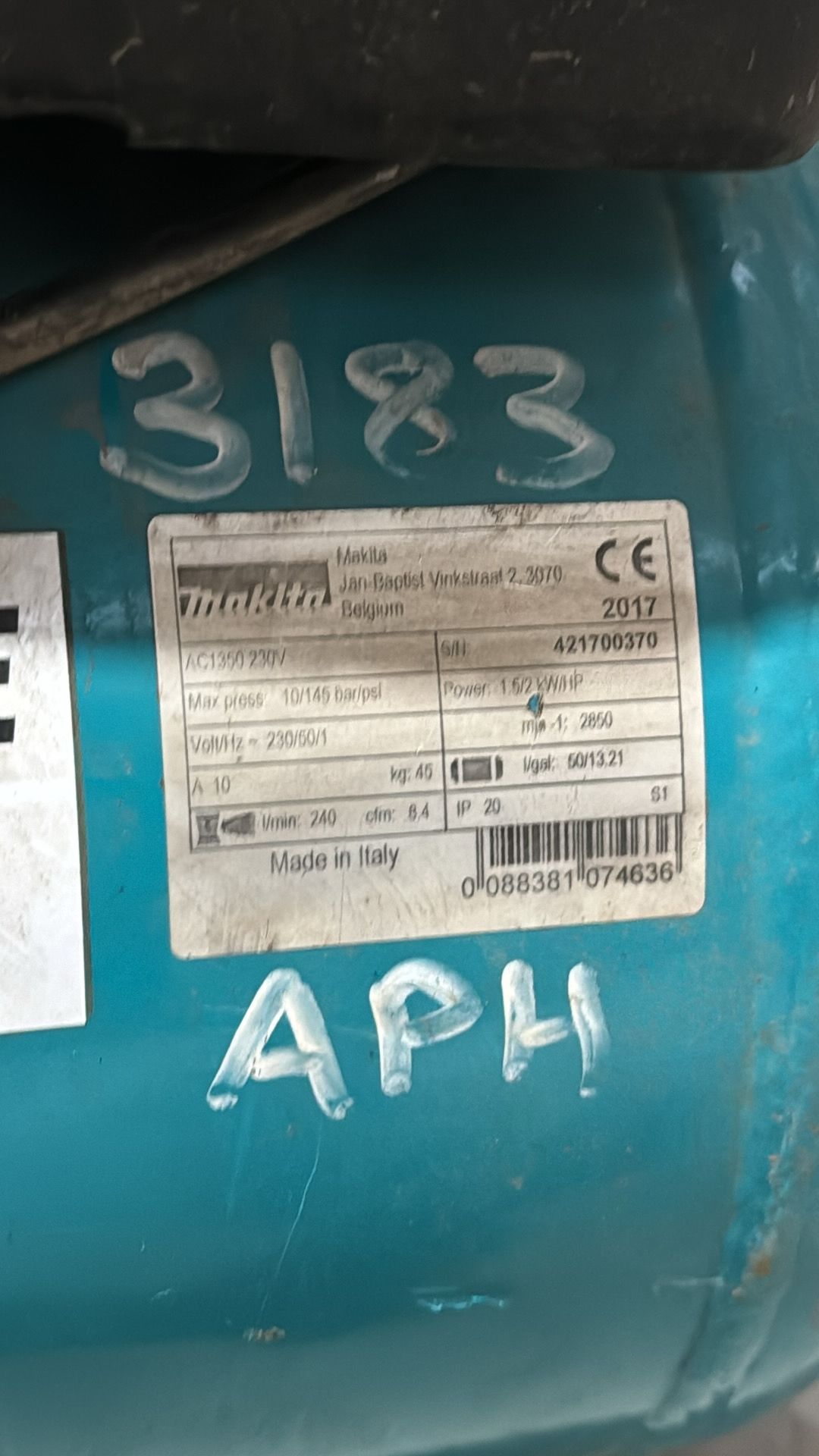 2017 MAKITA Compressor - Model AC1350 - NO RESERVE - Image 3 of 3