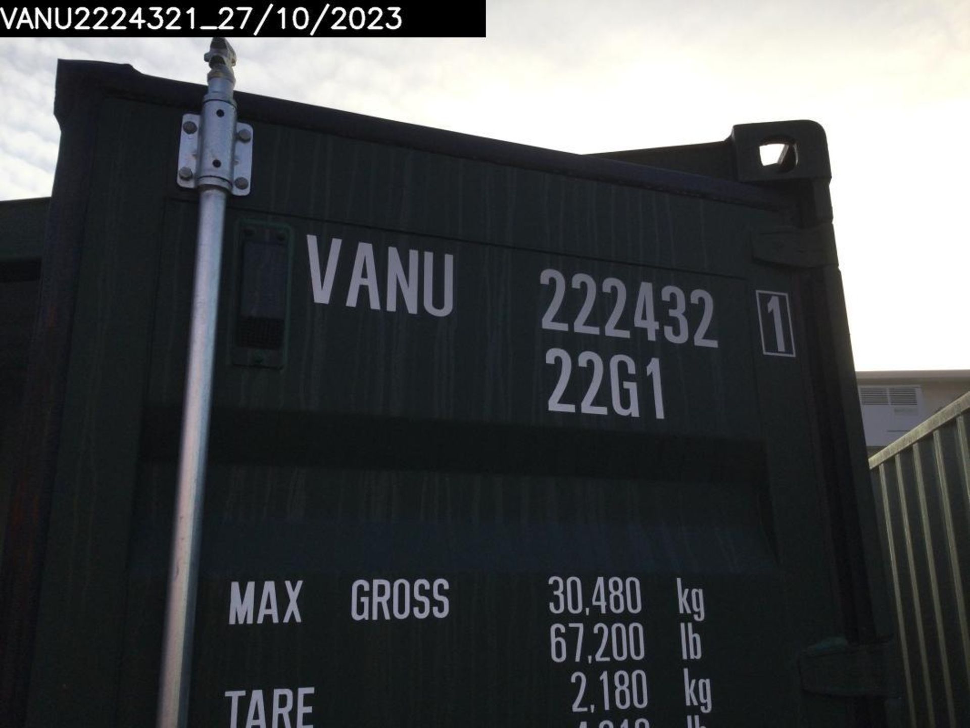 One Trip 20ft Shipping Container - Unit Number – VANU2224321 - Image 2 of 7