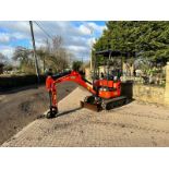 2015 KUBOTA U17-3 MINI EXCAVATOR WITH NEW/UNUSED RHINOX QUICK HITCH