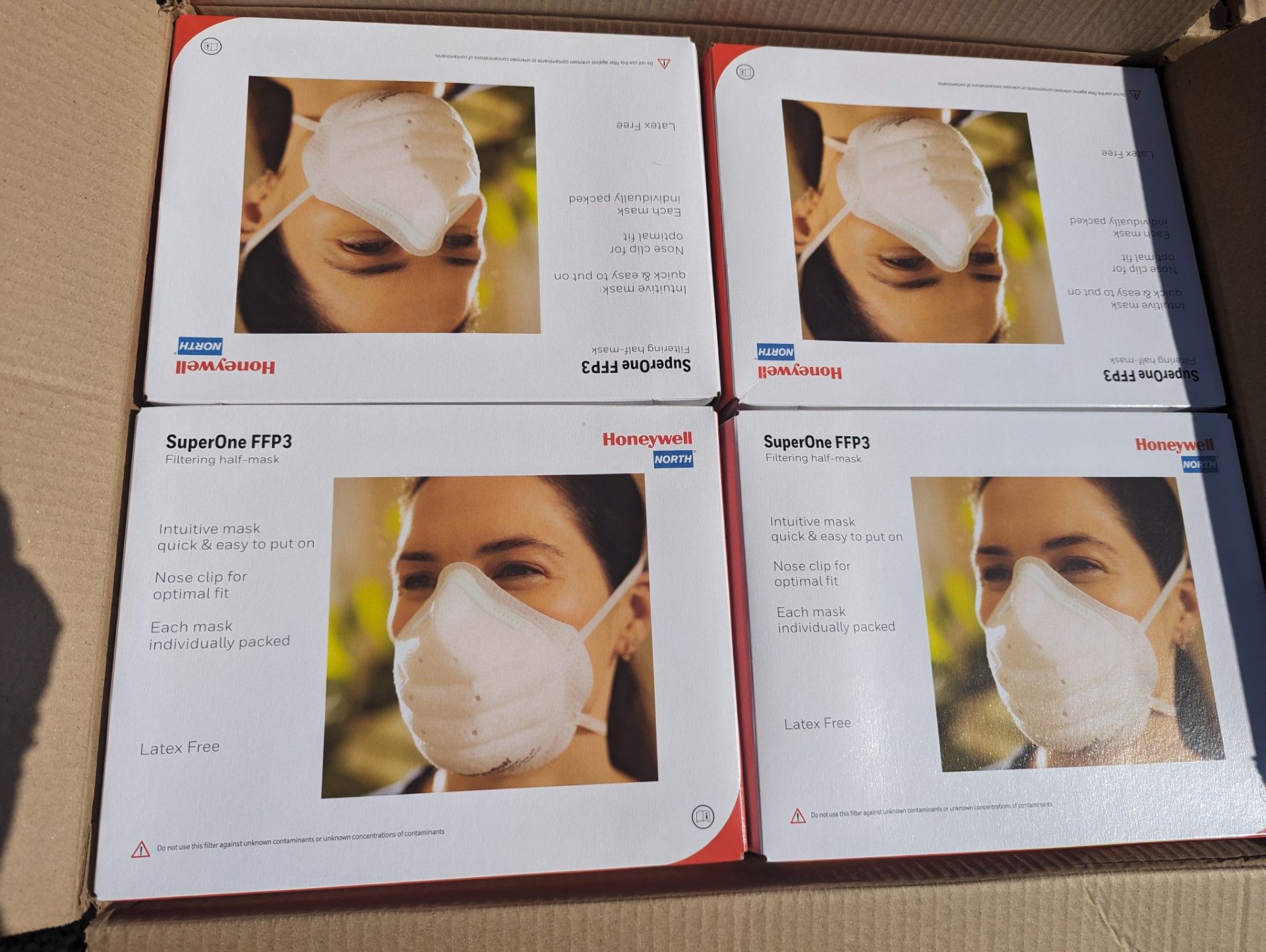 NO RESERVE - 5 x Boxes Honeywell SuperOne FFP3 Masks, 192 pieces in a box, 960 pieces - Bild 2 aus 2