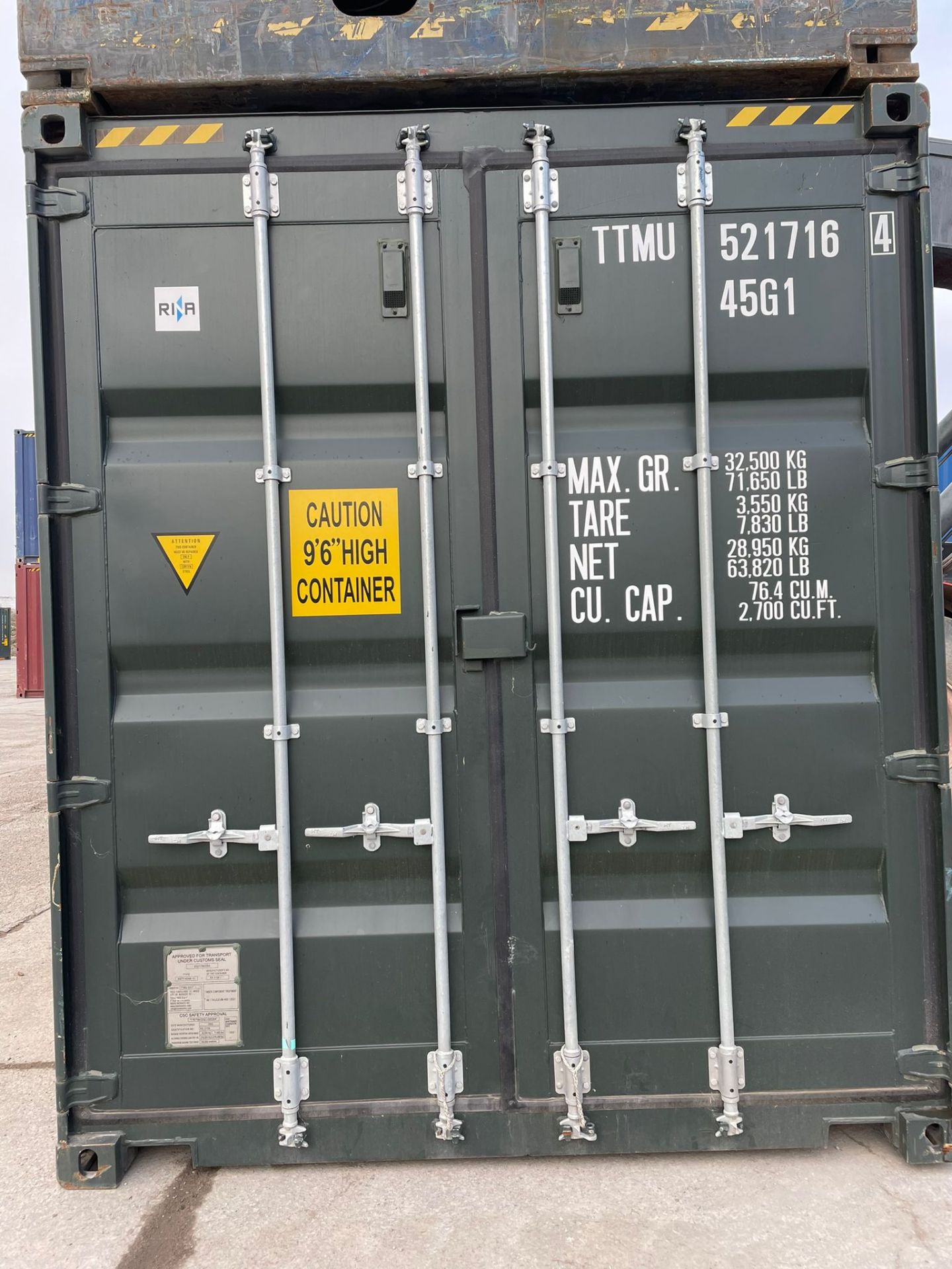 NO RESERVE - 40ft HC Shipping Container - ref TTMU5217164