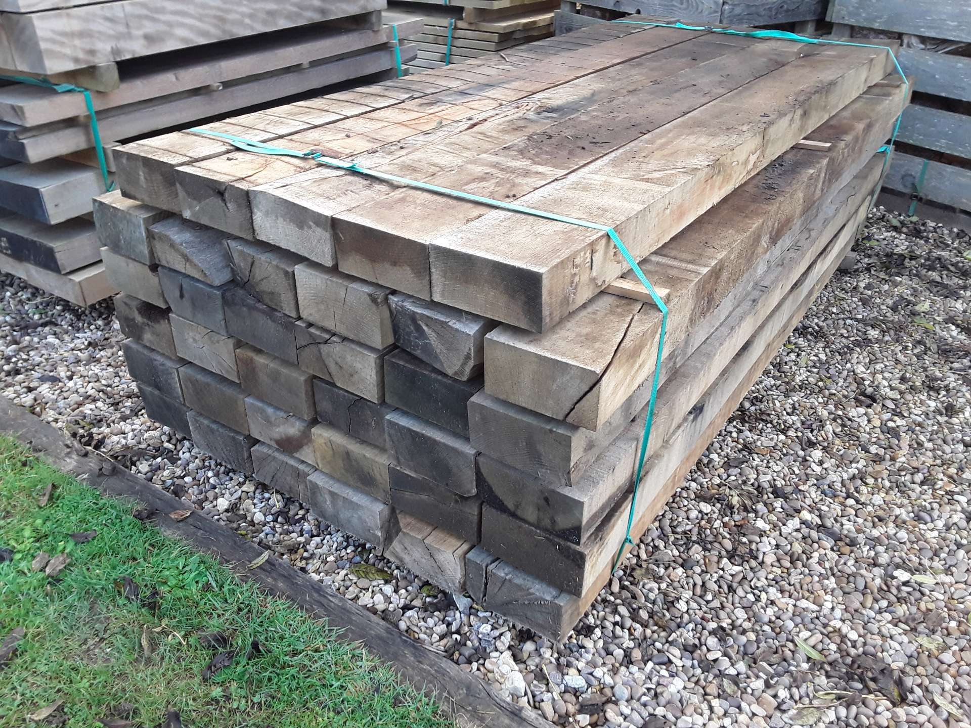 10x Hardwood Air Dried Sawn Rustic English Oak Sleepers Hardwood Air ...
