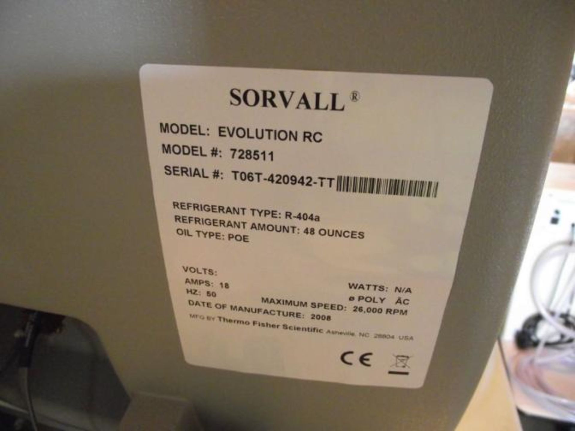 SORVALL EVOLUTION RC CENTRIFUGE - NO BOWL, SOLD AS SPARES/REPAIR - Image 2 of 3