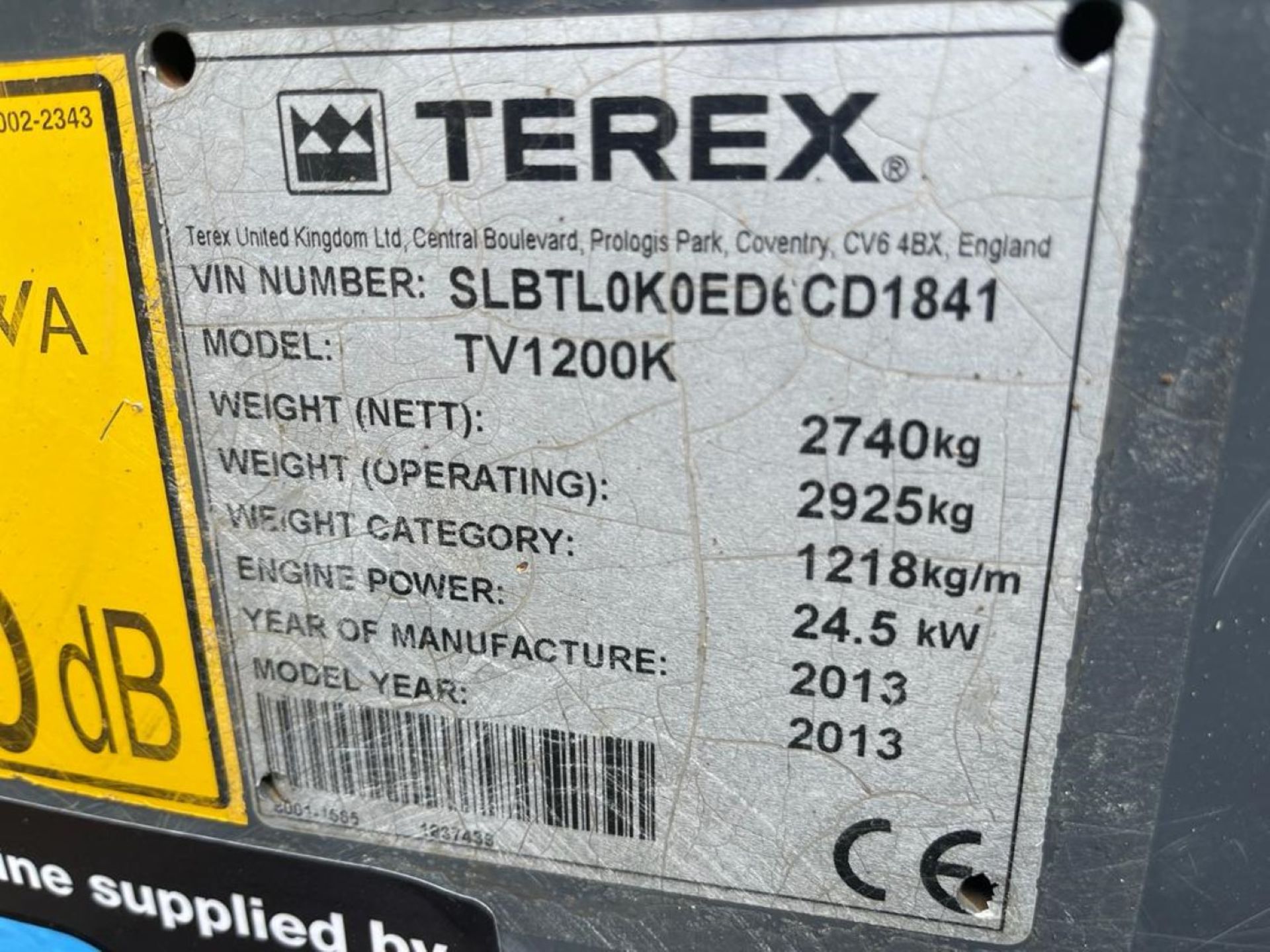 2013, TEREX TV1200 ROLLER - Image 11 of 11